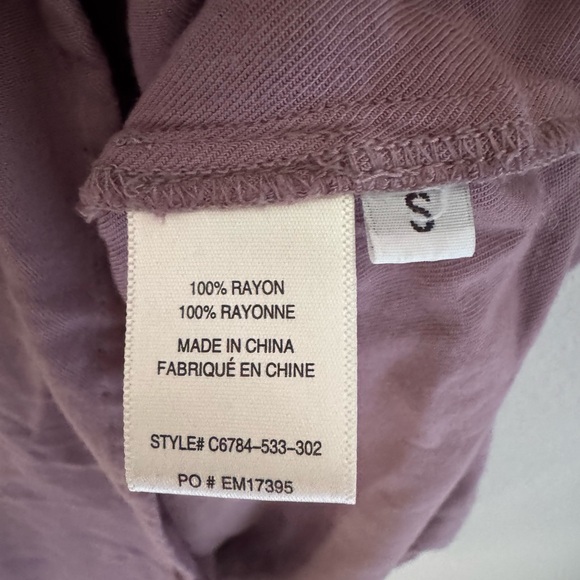 Anthropologie Cloth & Stone purple V-Neck HI-Lo T-Shirt Dress Size S - Picture 5 of 8